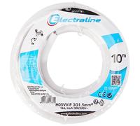 Electraline 11781 Couronne de Cable H05 VV-F 3G1,5 10M Blanc