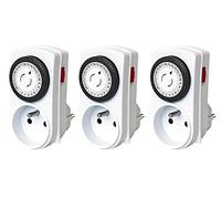 Electraline 13119 Lot de 3 Programmateurs journaliers mécaniques