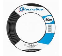 Electraline 13143 Câble unipolaire FS17, Section 1 x 2,5 mm², Noir, 50M