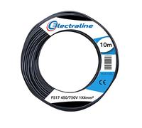 Electraline 13211 Câble unipolaire FS17, 10 m, section 1 x 4 mm2 adapté pour câblage de tableaux électriques, circuits électriques d'ascenseurs, monte-charge