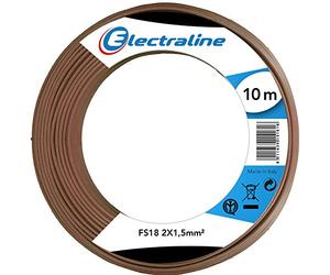 Electraline 16005 Câble bobine FS18 2 x 1,5 10 m Marron