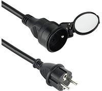 Electraline 200121 Prolongateur rallonge Professionnel étanche IP44, 5m Noir - Section 3G1,5 mm²
