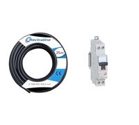 Electraline 20218288D Couronne U-1000 R2V 3x2,5mm², 25 mètres, Noir & Legrand - Disjoncteur Phase + Neutre - 20A - bornes à vis - 1 module