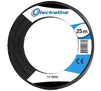 Electraline 20636018B Couronne de Cable 17 PATC 25M Noir, pour utilisation TV/Sat e prolongateur TV