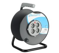 Electraline 2085912UI Enrouleur Bricolage VIDE (capacité 50m), Noir