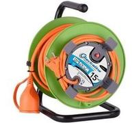 Electraline 208617 Enrouleur BB Jardín 15m 16A - Section 2x1,5mm² Orange-Vert