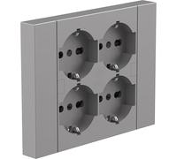 Electraline 22135 Multiprise encastrable Quadra 4 places universelles P40, compatible avec toutes les boîtes encastrées 3 places (maçonnerie ou cloisons sèches)