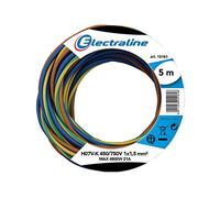 Electraline 25138 Couronne de Cable H07 V-K 3X1X1,5 5M Noir/Bleu/Jaune-Vert