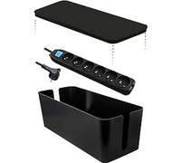 Electraline 300172 300173, Boîte de Rangement pour Câbles avec Bloc Multiprise 6 Prises 16A, 1, 5 MT, Noir
