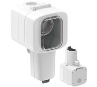 Electraline 300194 Prise étanche Hublot pour montage mural extérieur Schuko renforcée pour EV, prise de recharge pour véhicules électriques, multiprise extérieure IP56, blanche