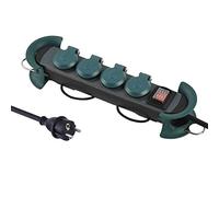 Electraline 30919 Bloc Multiprises Étanche Professionnel avec Enrouleur de câble, 4 Prises 16A, Câble en Caoutchouc 4 m, H07RN-F 3G1,5 mm², IP44