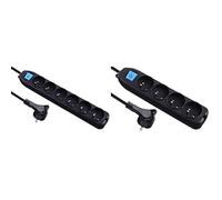 Electraline 32053 Bloc 6 Prises avec Interrupteur/fiche Plate 1,5 m Noir & 32051 Bloc 4 Prises avec Interrupteur/fiche Plate 1,5 m Noir
