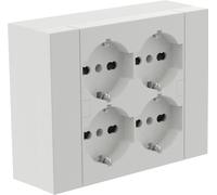 Electraline 4 Schuko 10/16A wall box+multiprise blanc - 22016