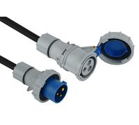 Electraline 46143 Industrial Rallonge en Caoutchouc 20 MT Prise Industrielle IEC fiche à 3 Broches adaptée, Camping, Caravane, Bateau, Chantier, IP67, Câble H07RN Section 3G1,5 mm², Noir