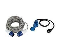 Electraline 46148 Rallonge 20 MT Prise Industrielle Fiche IEC 3 pôles Convient & as-Schwabe Câble Adaptateur CEE Caravan - 230 V / 16 A CEE couplage & fiche de sécurité avec Capuchon de Protection