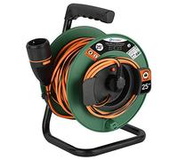 Electraline 49237 Enrouleur de câble avec prise universelle pour appareils de jardinage Protection thermique 20 m Section câble 3G1,5 mm2