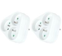 Electraline 531186 Adapteur Fiche Multiprise Triplite | 3 Prise 16A, Blanc (Lot de 2)