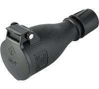 Electraline 55080 Prise Schuko professionnelle IP54 avec couvercle à ressort automatique pour utilisation mains libres Noir