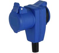 Electraline 55086 Prise électrique angulaire filaire, industrielle Double 2 Prises IP44 (CEE 2P+T + Schuko) Convient pour camping-car, camping, caravane, bateau, chantier, IP44 Outdoor