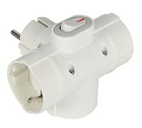 Electraline 55090 Adaptateur Triple avec Trois Prises latérales Schuko 16 A, avec Interrupteur on/Off