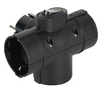 Electraline 55091 Adaptateur Triple avec Trois Prises latérales Schuko 16 A multiprise 3 Prises avec Interrupteur on/Off