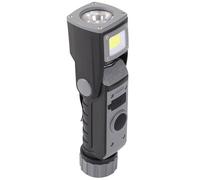 Electraline 58036 Lampe torche de travail LED rechargeable, 400 lm, 1500 mAh, tête pivotante, 4 modes d'éclairage