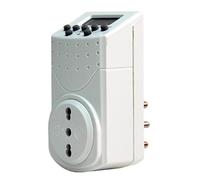 Electraline 58102 Programmateur minuteur numérique, programmes hebdomadaire et journaliers, prise italienne, blanc