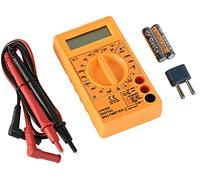 Electraline 59007 Multimètre Digital électronique Professionnel Portable, Ampèremètre Voltmètre Ohmmètre, Ampère Ohm Volt AC/DC Tension Résistance Diode Transistor hFE, Testeur de continuité, Jaune