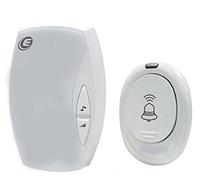 Electraline 59199 Sonnette de porte sans Fil avec prise 10A, 36 Mélodies Programmables, Blanche