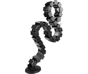 Electraline 59231 Conduit de câbles, Organisateur de câbles de bureau avec support de montage, 1,2 mètre de long, gaine de câble pour trier et organiser les câbles, base métallique lestée