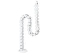 Electraline 59233 Conduit Bureau avec Support de Montage, 1,2 mètre de Long, Gaine Trier et Organiser Les câbles, Base métallique lestée, White