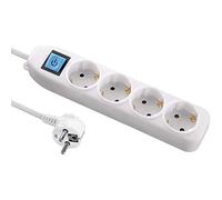 Electraline 59661 Bloc multiprise 4 prises avec interrupteur 1,5 m