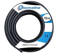 Electraline 60101015D Couronne de Câble H07 V-U 1X1, 5 10M, Noir