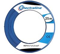 Câble rigide H07V-U - ELECTRALINE - 25 m - 1.5 mm² - PVC - Bleu