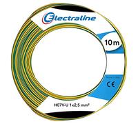 Câble d’installation H07V-U ELECTRALINE - 10m 2.5mm² jaune et vert - PVC - pour circuits domestiques