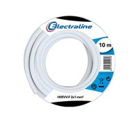 ELECTRALINE CABLE H05VVF 2X1 10M BLANC COURONNE
