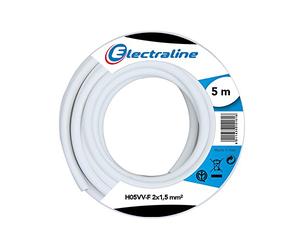 Electraline 60107033J Couronne de câble H05VV-F pour rallonge 5 m section 2x1,5 mm²