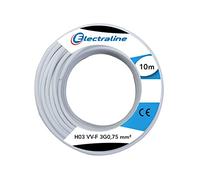 Electraline 60107045J Couronne de Câble H03 VV-F 3G0,75 10M, Blanc