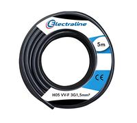 Electraline 60107073D Couronne de Câble H05 VV-F 3G1,5 5M, Noir