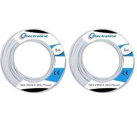 Electraline 60113023J Couronne de Câble H03 Vvh2-F 2X0, 75 5M, Blanc (Lot de 2)