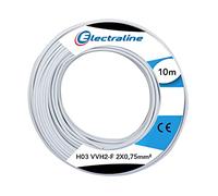 Electraline 60113025J Couronne de Câble H03 VVH2-F 2X0,75 10M, Blanc