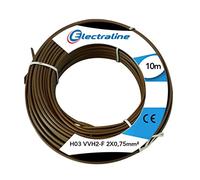 ELECTRALINE - Câble H03vvh2f 2x0.75 10m v/or couronne 60113025n