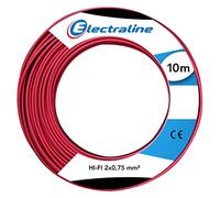 Electraline 60137005D Couronne de Câble Hi-FI 2X0,75 10M, Rouge/Noir