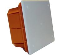 Electraline 60404 Boîte de Dérivation Encastrable, Taille 119x96x45 mm, IP44, Rouge/Blanc