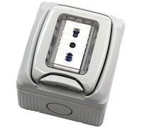 Electraline 60457 zweiwertiger boîtier de Protection de Prise de Courant Blanc