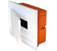 Electraline 60468 Coffret encastrable avec porte blanche, en technopolymère isolant autoextinguible avec porte en polycarbonate, 8 modules, 255 x 215 x 75 mm, IP40