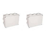 Electraline 60554, Boite Dérivation Rectangle avec Embouts a Gradins, Taille 120x80, IP55, Gris (Lot de 2)