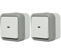 Electraline 615903 Interrupteur poussoir avec voyant Outdoor IP55 Hypro (Lot de 2)