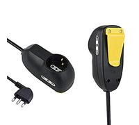 Electraline 62057 multiprise Rallonge de travail 3 places 1 schuko + 2 bivalentes 10/16 A avec clip de fixation, câble 5 m, fiche 16 A, noir
