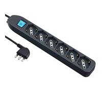 Electraline 62074 Multiprise, Noir, 6 Places